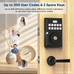 OCDR Keyless Entry Door Lock for Front with Code, Deadbolt Locks with Electronic Keypad, Anti-Peeping Password, Easy Installation, Matte Black