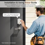 OCDR Fingerprint Door Lock, Keyless Entry Door Lock with Code, Voice Guidance Electronic Keypad Deadbolt Smart Locks for Front Door, Easy to Install, Anti-Peeping Password, Auto Lock, Satin Nickel