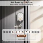 OCDR Fingerprint Door Lock, Keyless Entry Door Lock with Code, Voice Guidance Electronic Keypad Deadbolt Smart Locks for Front Door, Easy to Install, Anti-Peeping Password, Auto Lock, Satin Nickel
