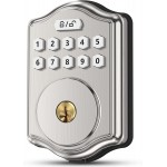 OCDR Fingerprint Door Lock, Keyless Entry Door Lock with Code, Voice Guidance Electronic Keypad Deadbolt Smart Locks for Front Door, Easy to Install, Anti-Peeping Password, Auto Lock, Satin Nickel